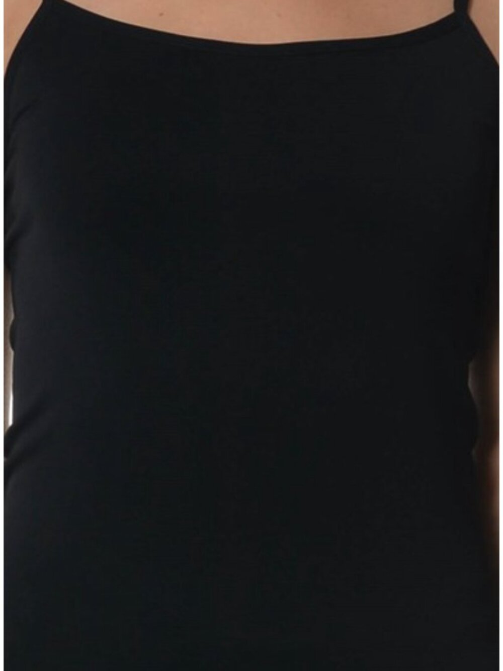 $5 SALE Women's Nylon Lightweight Seamless Long Camisole CM103 Black - Picture 4 of 4